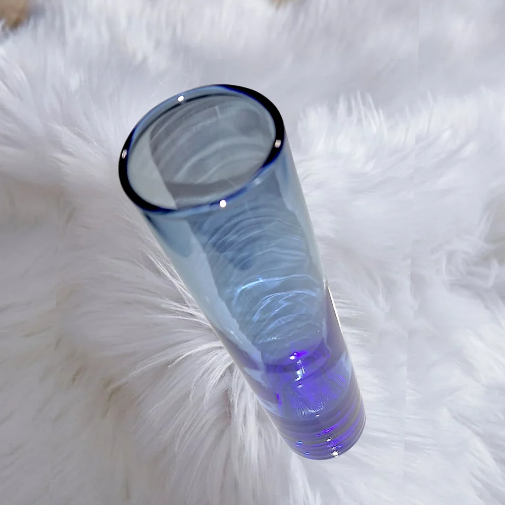 Libbey Blue Ombre Tall Glass Vase